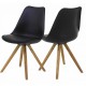 Lot de 4 Chaises Noir Piétement Chêne KosyForm