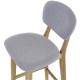 Lot de 2 Chaises de Bar Tissus Gris et Piétement Chêne Ana KosyForm