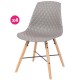 Lot de 4 Chaises Polypropylène Gris Piétement Chêne Vigi KosyForm