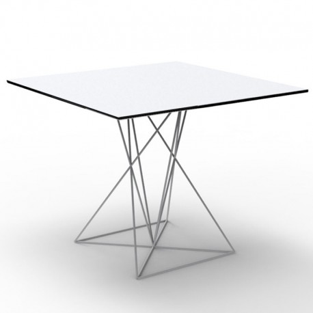 Table Faz Vondom Blanc Piètement Inox Laqué 70x70xH72