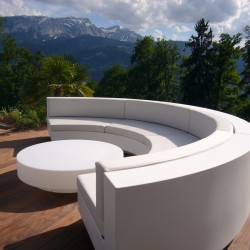 Tavolino basso VONDOM design vela rotondo bianco