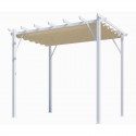 Pergola Alluminio Habrita Bianco 12m2 con tela tonalità 140gr