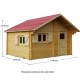 Theora Garden Shelter em Habrita Solid Wood 7.33 m2 com Telhado Onduline