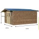 Thermabri Garden Shelter in Solid Wood of 23.82 m2 with Habrita Steel Roof