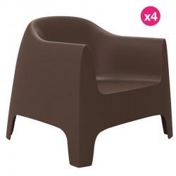 Conjunto de 4 Cadeiras de Salão Sólido Vondom bronze