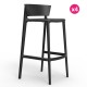 Lot de 4 tabourets de bar Vondom Africa hauteur d'assise 74,5 cm noir