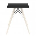 Mesa de jantar Vondom Faz Wood preto quadrado top e pés de carvalho natural