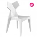 Set of 4 chairs Kimono Vondom White Opaque