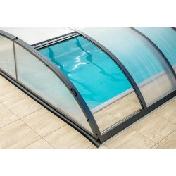 Abri de Piscine en Aluminium anthracite et Polycarbonate 390 x 642 x 75