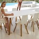 Table Vondom Faz Wood Plateau 200x90 White and Feet Natural Oak