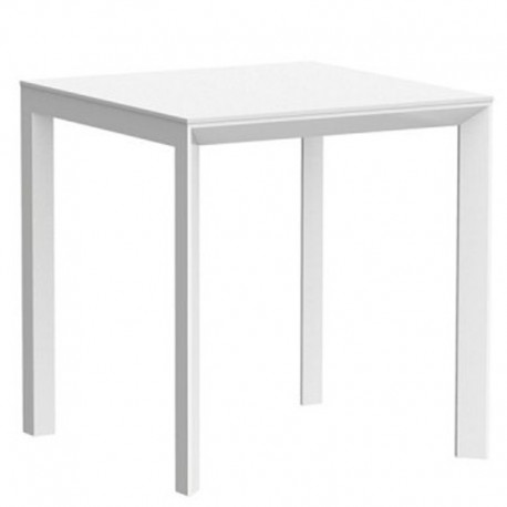 Table carré Frame Aluminium Vondom 70x70xH74 blanc