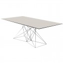 Mesa Faz Vondom 200x100 base de acero inoxidable tapa blanca