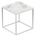 Mesa de centro cuadrada Pixel Vondom Dekton Entzo patas blancas y blancas 40x40xH25