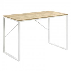 Mesa retangular 120x60 madeira clara e metal branco KosyForm