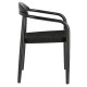 Lot de 2 chaises avec accoudoir en eucalyptus noir KosyForm