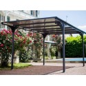 Carport Plat Dak 14.70m2 in aluminium en polycarbonaat Habrita