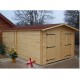 Solid wood garage Habrita 21m2 with planks 28mm