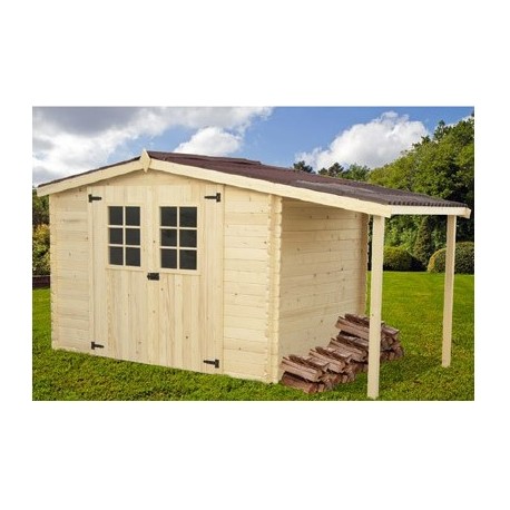 Garden shed Wood Habrita 5,06 m2 with awning 2.69 m2