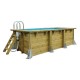 Piscine Bois Ubbink Azura 250x450 H126cm Liner bleu