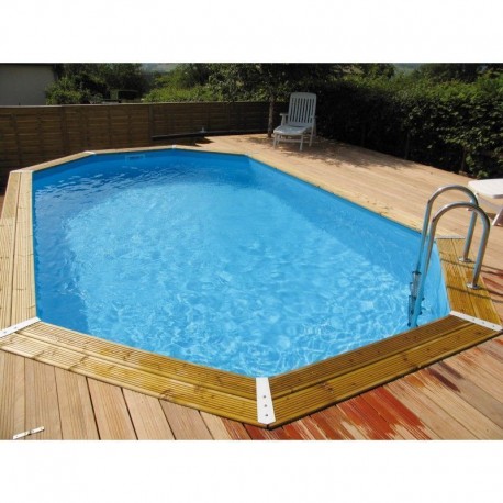 Piscine Bois Ubbink Océa 470X860 H130cm Liner Bleu