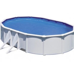 GRE Oval Pool White Fiji 500×300x120 mit Sandfilter