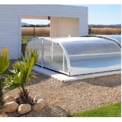 Pool Enclosure Low Telescopic Abrisol Tapia pronto per l'installazione per piscina 600 x 300