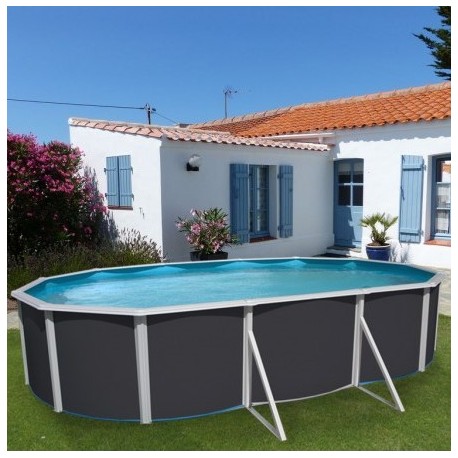 Above ground pool TOI Prestigio oval 550x366x120 Anthracite