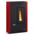 Fogão a pellets La Nordica Extraflame Luisella 5kW estreito ventilado Bordeaux