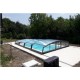 Abri de Piscine Bas Abrisol télescopique Chypre 8.37x4.50m sans rail