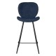 Set of 2 Chairs Worktop Ania Fabric Dark Blue Base Metal VeryForma