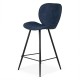 Set of 2 Chairs Worktop Ania Fabric Dark Blue Base Metal VeryForma