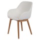 Set of 2 Armchairs Meal Tea effect White loop with VeryForma solid oak base.