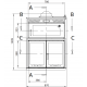 Ferlux Pratic 80 built-in steel oven barbecue with glass doors