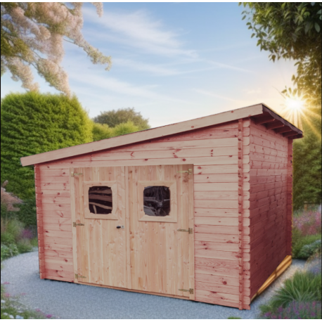 Wooden Log Garden Shed 28mm Danube Habrita 10m2