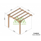 Aangebouwde pergola in ruw hout Palma 3x3m 9m2