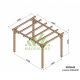 Freistehende Pergola aus Holz Linares 400x300cm 12m2