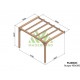 Aangebouwde pergola in ruw hout Burgos 3x3m 9m2