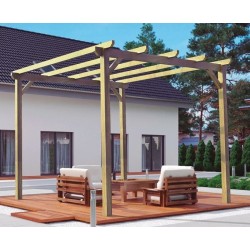 Pergola autoportée en bois massif Madrid 4.20x3m 12m2