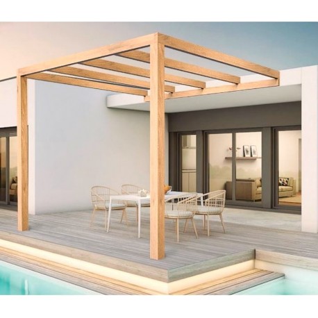 Burgos Ruw Houten Aangebouwde Pergola 5x4m 20m2