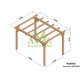 Pérgola autoportante de madera maciza Valencia 4x3m 12m2