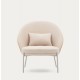 Fauteuil en Chenille Beige et piètements métal beige Amy VeryForma