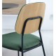 Set of 4 Linda VeryForma Green Chenille Metal Chairs and Cushion