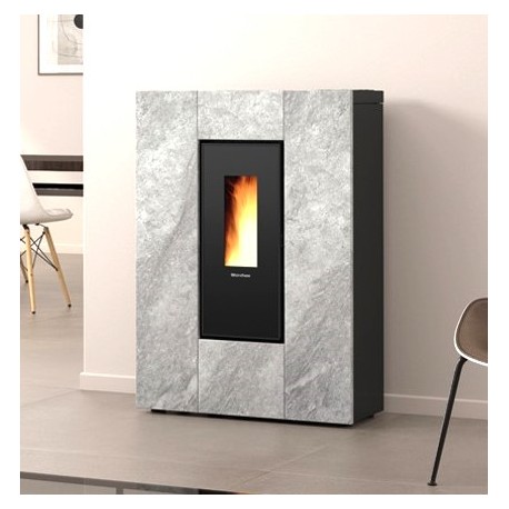 Poêle à granulés La Nordica Extraflame Marilena Plus AD 8kW étroit pierre Naturelle