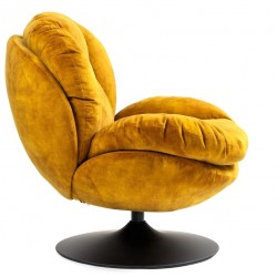 Swivel armchair Top velvet fabric Ochre VeryForma