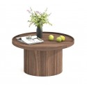 Round Coffee Table with Lasma VeryForma walnut wood veneer