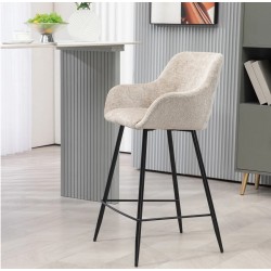 Set of 2 Ibis Chairs Canvas Chenille Taupe VeryForma