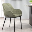 Set van 2 eetkamerstoelen Ibis Khaki chenille stof metalen poten VeryForma