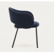 Set of 2 Aina Chairs in blue chenille fabric and metal VeryForma