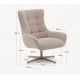 Aspe swivel armchair beige fabric and metal VeryForma